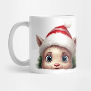 Christmas Peeking Baby Unicorn Mug